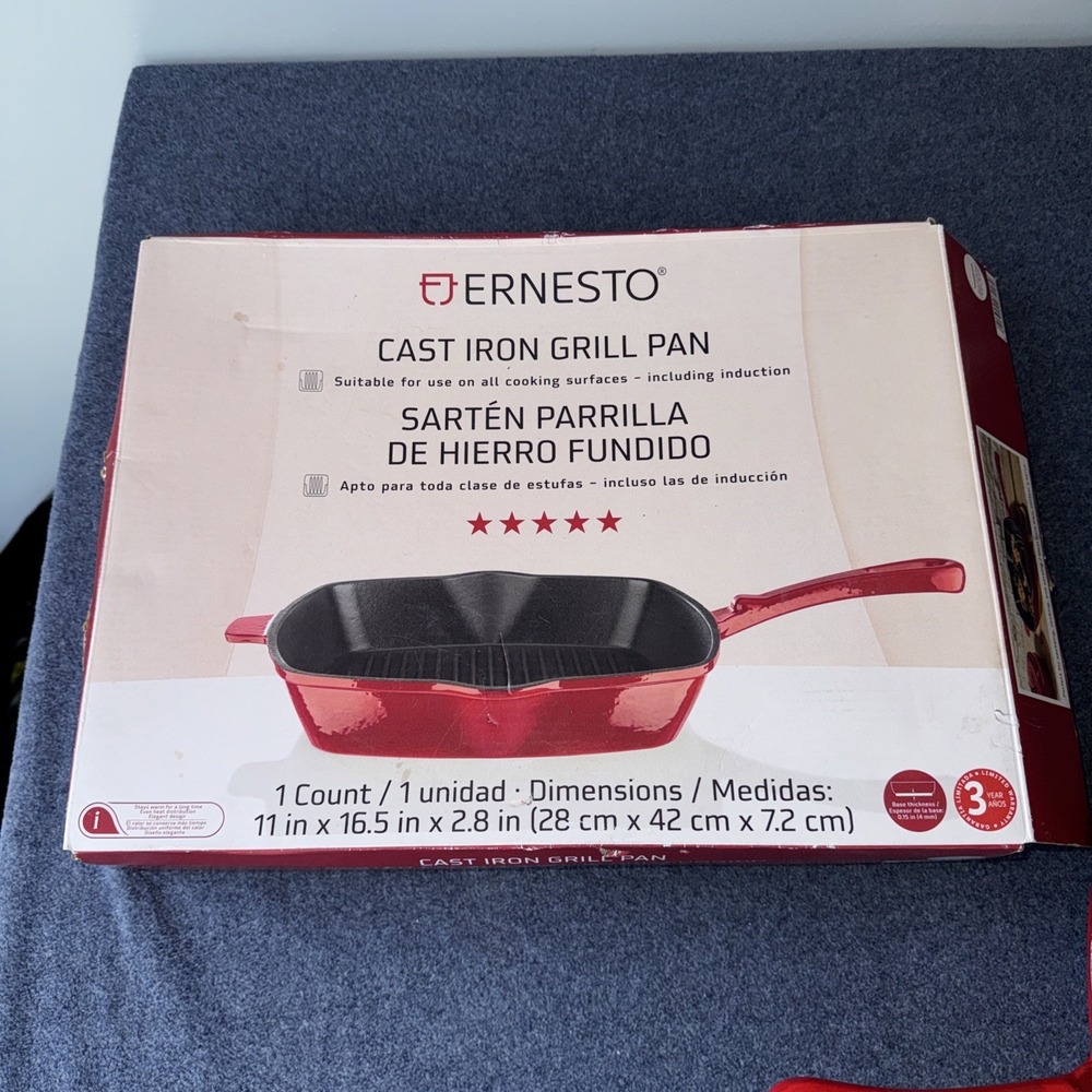 Ernesto Cast Iron Grill Pan 11"x16.5"x2.8"